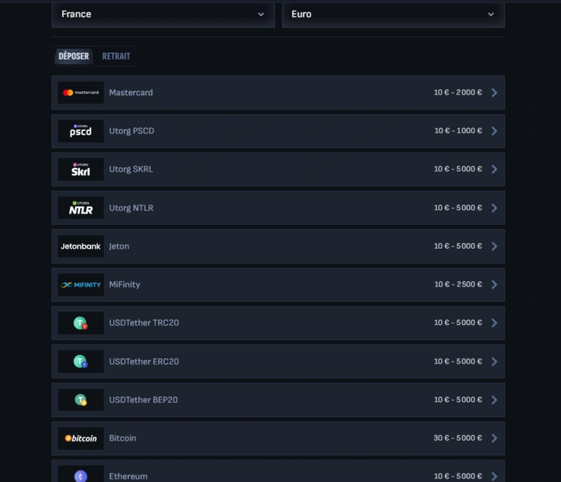 mafiacasino payments page